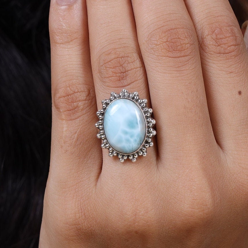 Dominican Larimar Sterling Silver Ring