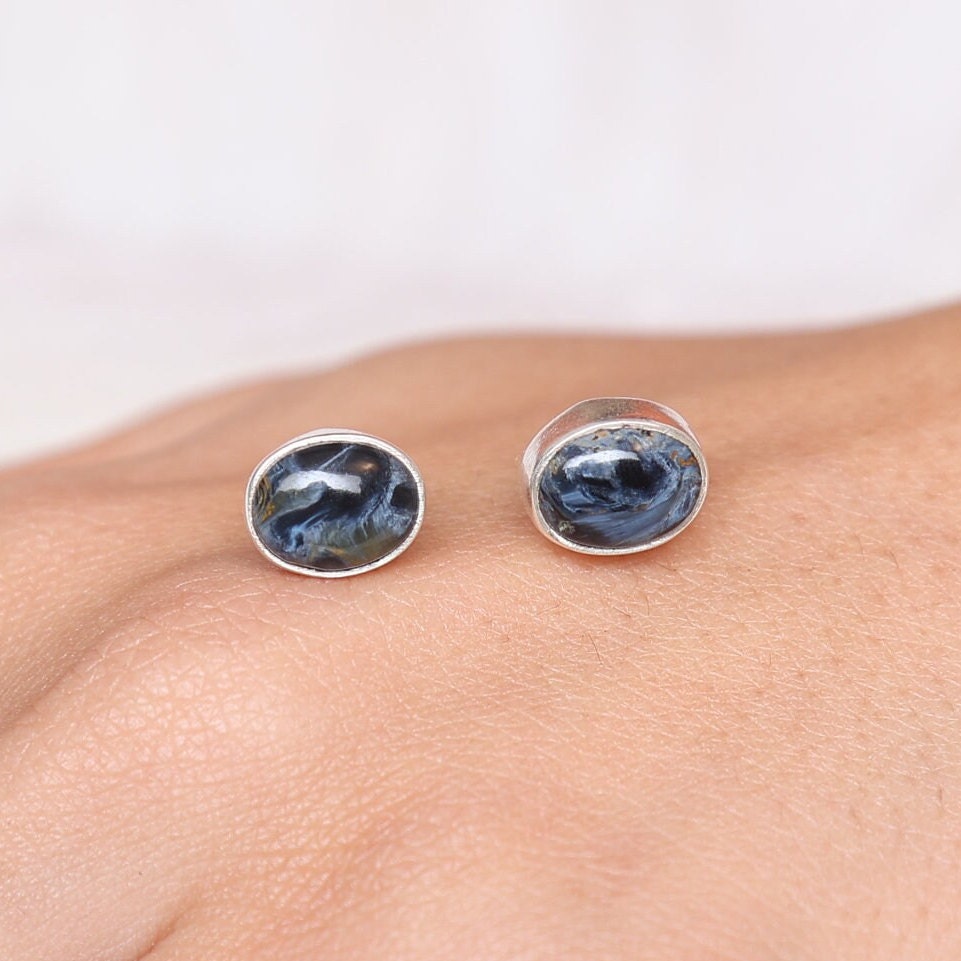 Pietersite Sterling Silver Stud Earrings