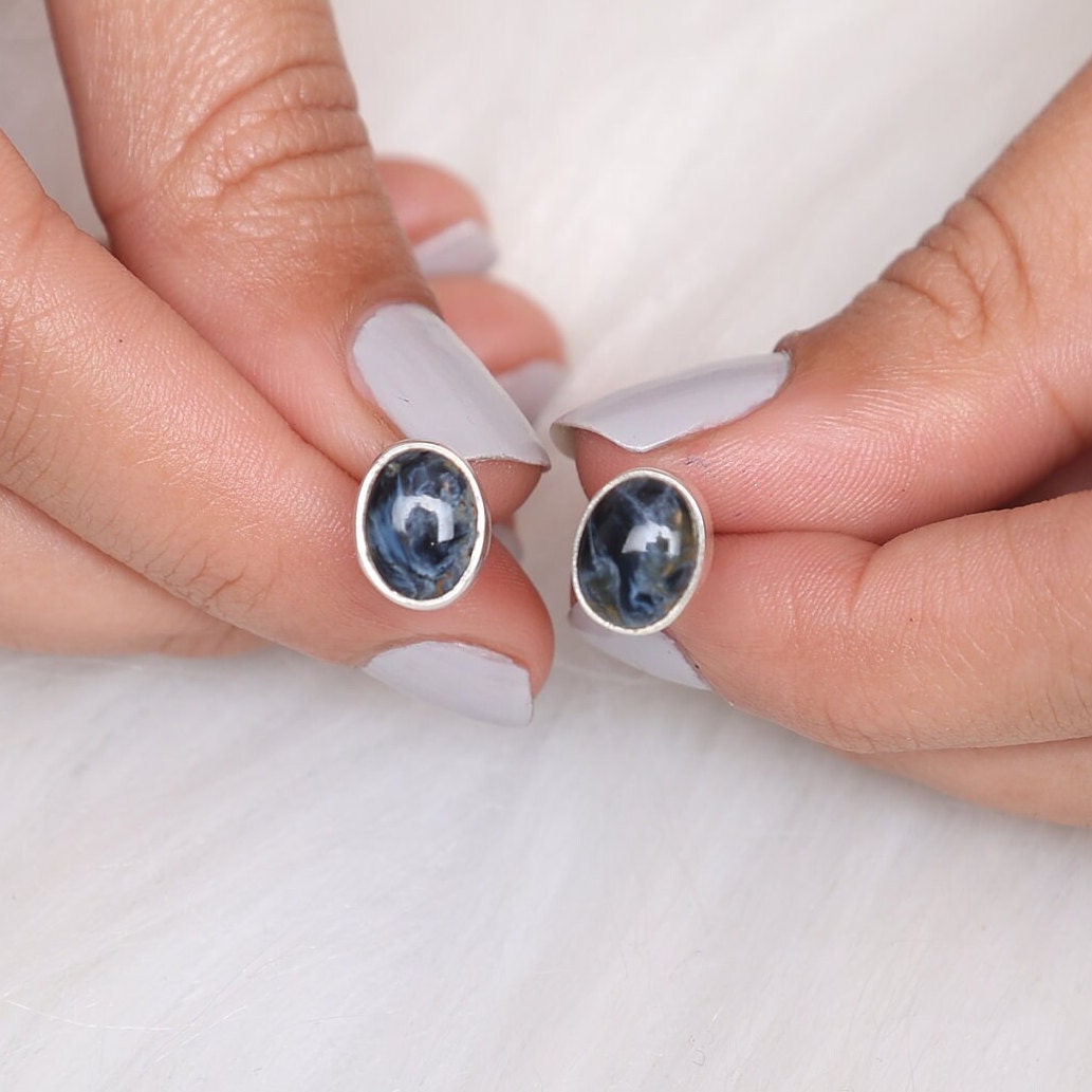 Pietersite Sterling Silver Stud Earrings