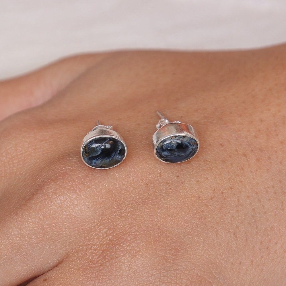 Pietersite Sterling Silver Stud Earrings