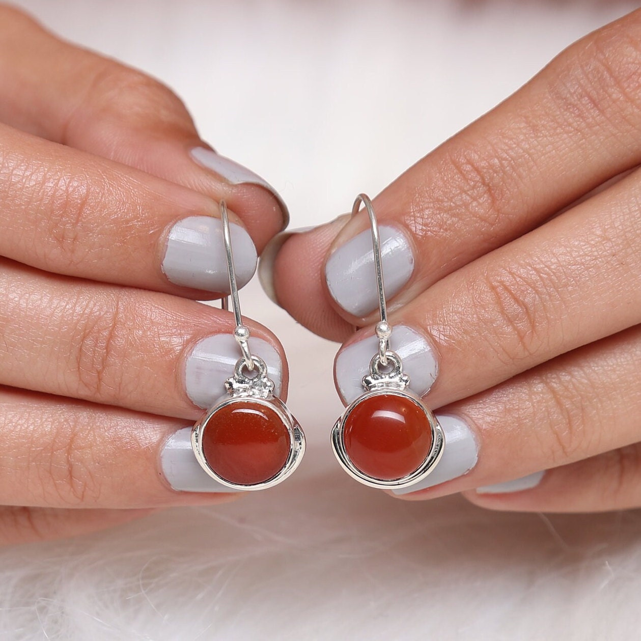 Carnelian Sterling Silver Earrings