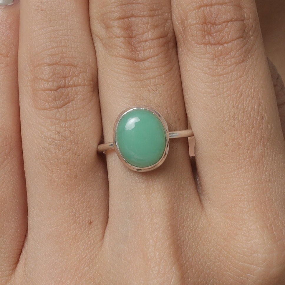 Chrysoprase Sterling Silver Ring