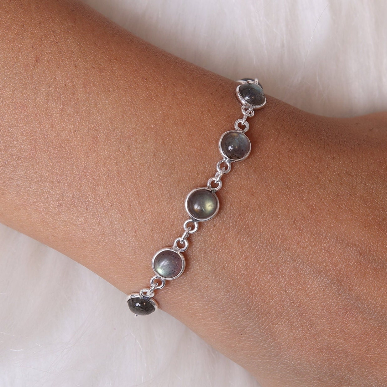 Labradorite Sterling Silver Bracelet