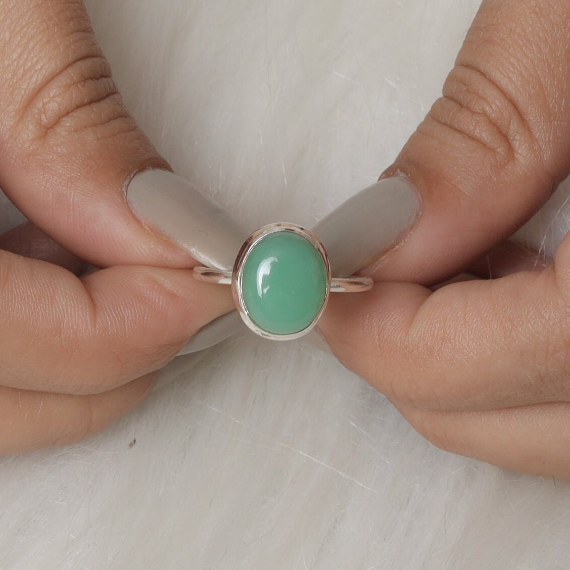 Chrysoprase Sterling Silver Ring