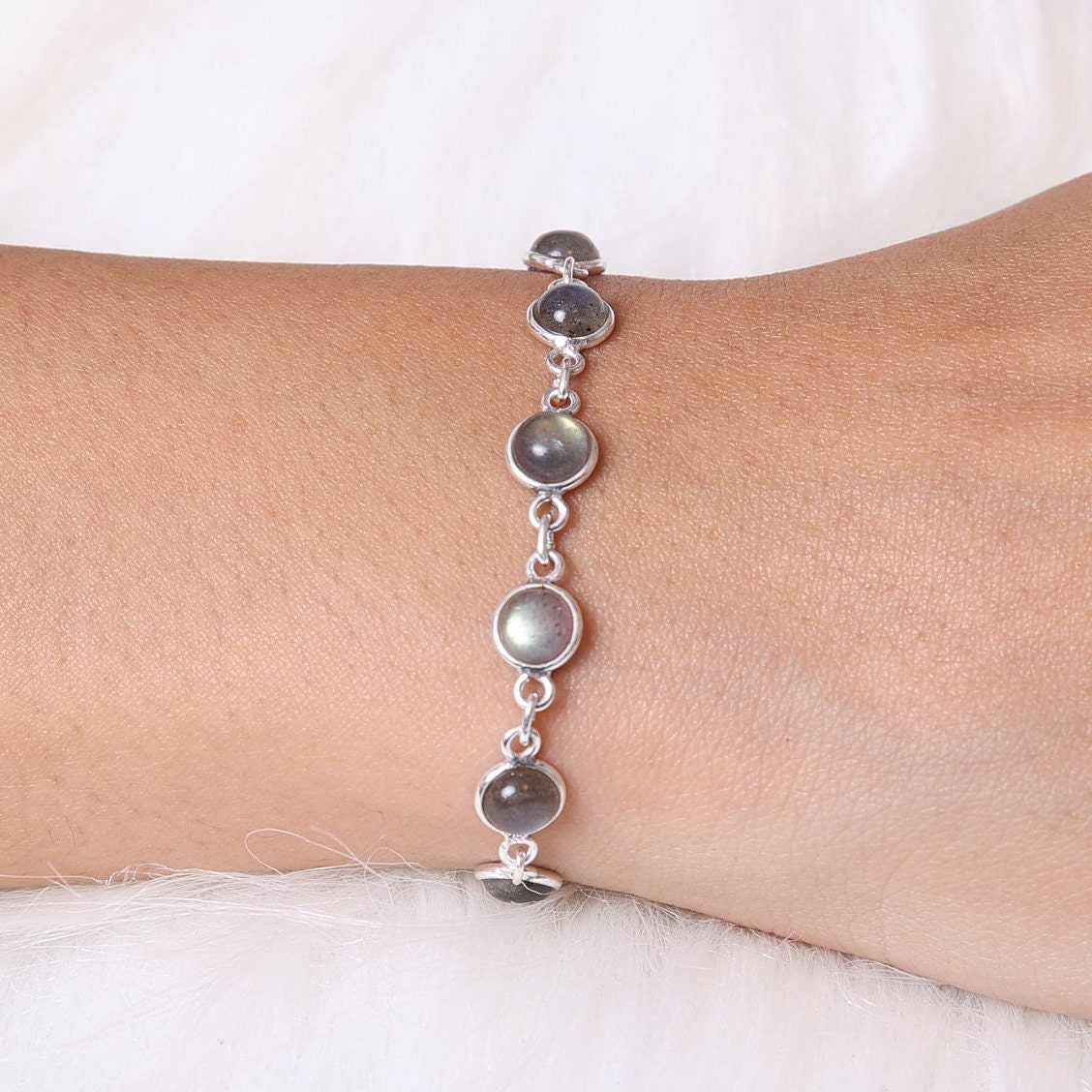 Labradorite Sterling Silver Bracelet