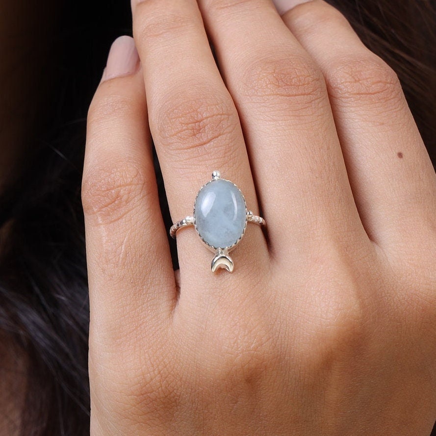 Aquamarine 925 Sterling Silver Ring