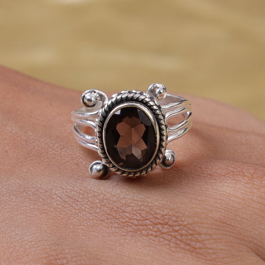 Smoky Quartz Sterling Silver Ring