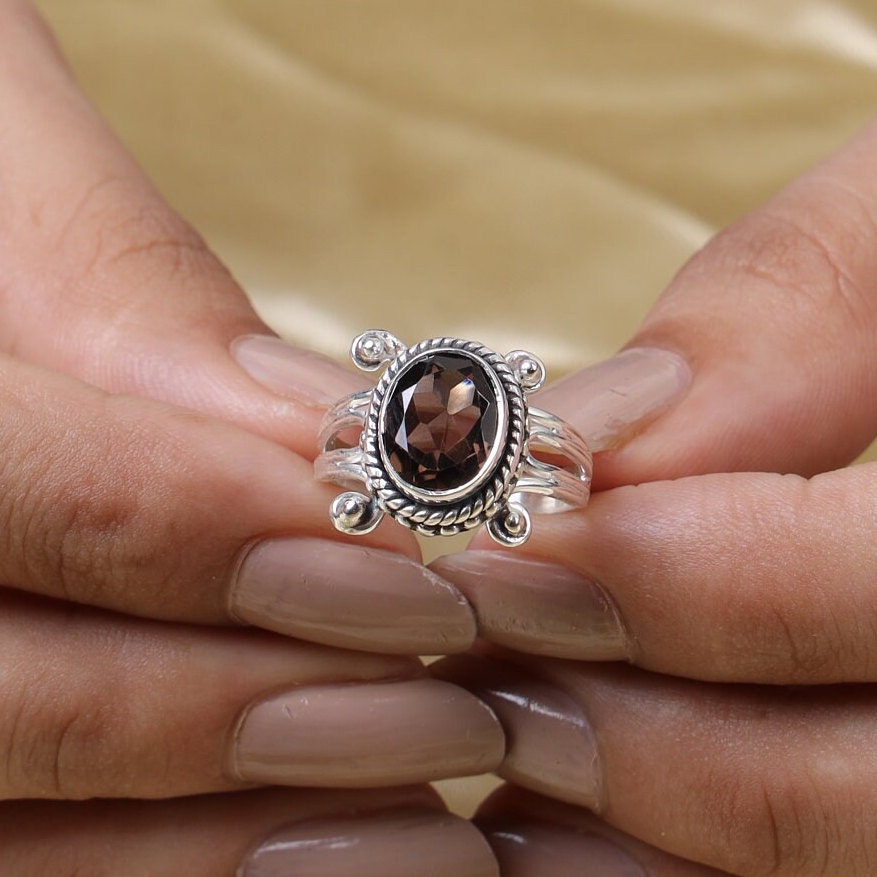 Smoky Quartz Sterling Silver Ring