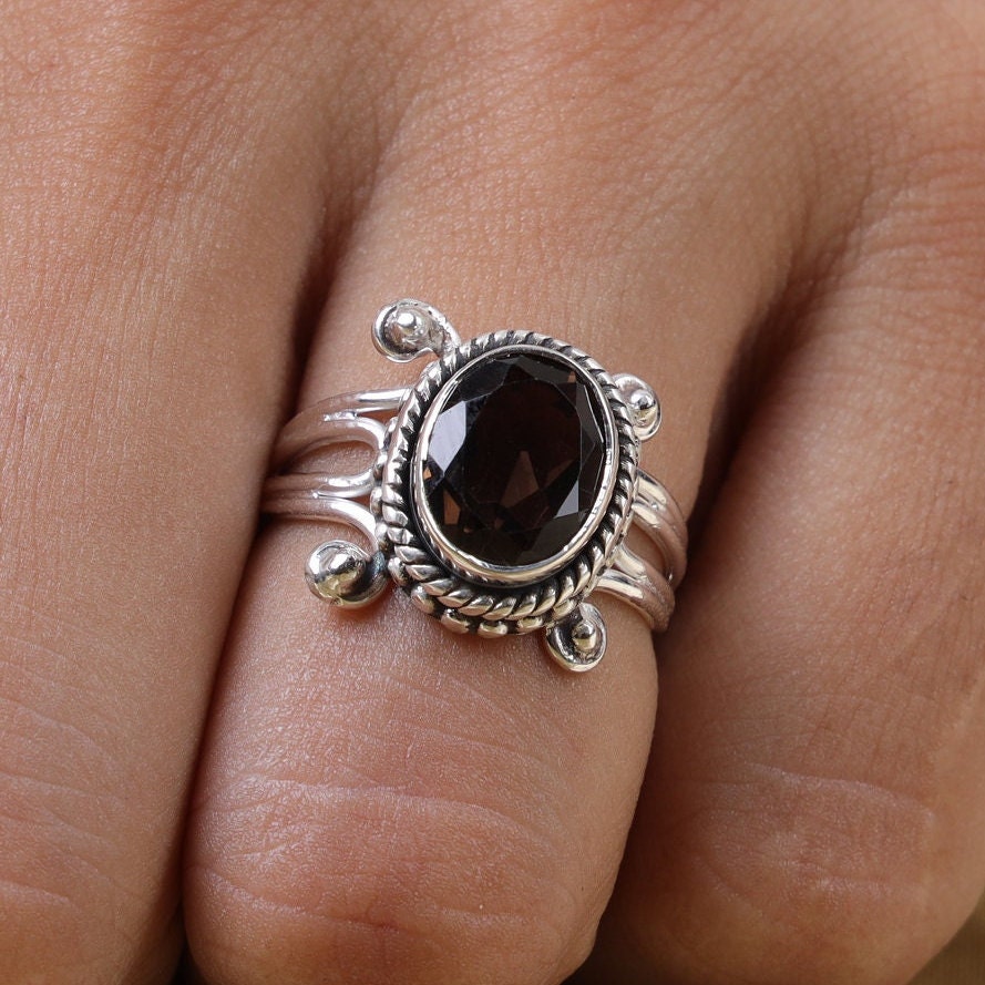 Smoky Quartz Sterling Silver Ring