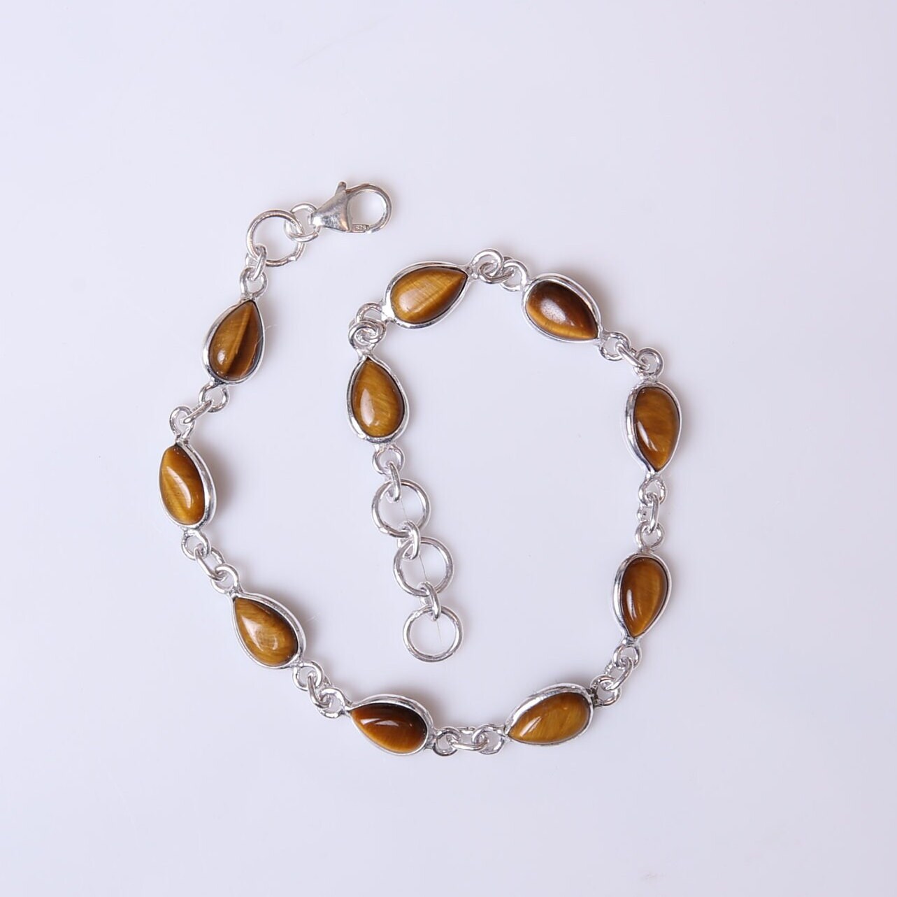 Tiger Eye Sterling Silver Bracelet