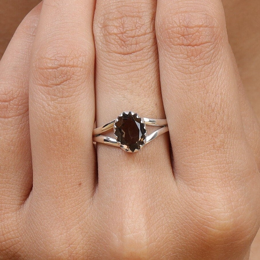 Smoky Topaz Sterling Silver Ring