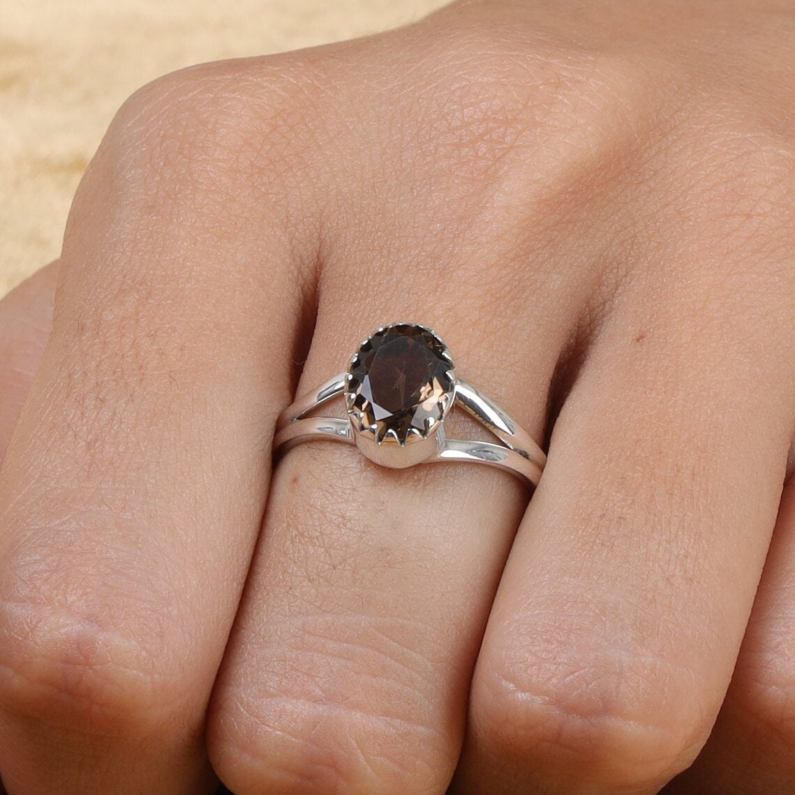 Smoky Topaz Sterling Silver Ring