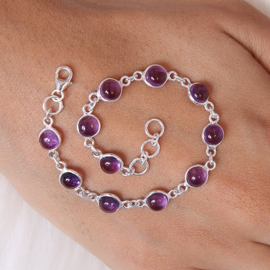 Amethyst Sterling Silver Bracelet