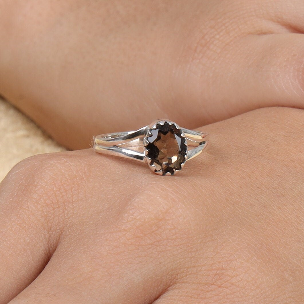 Smoky Topaz Sterling Silver Ring