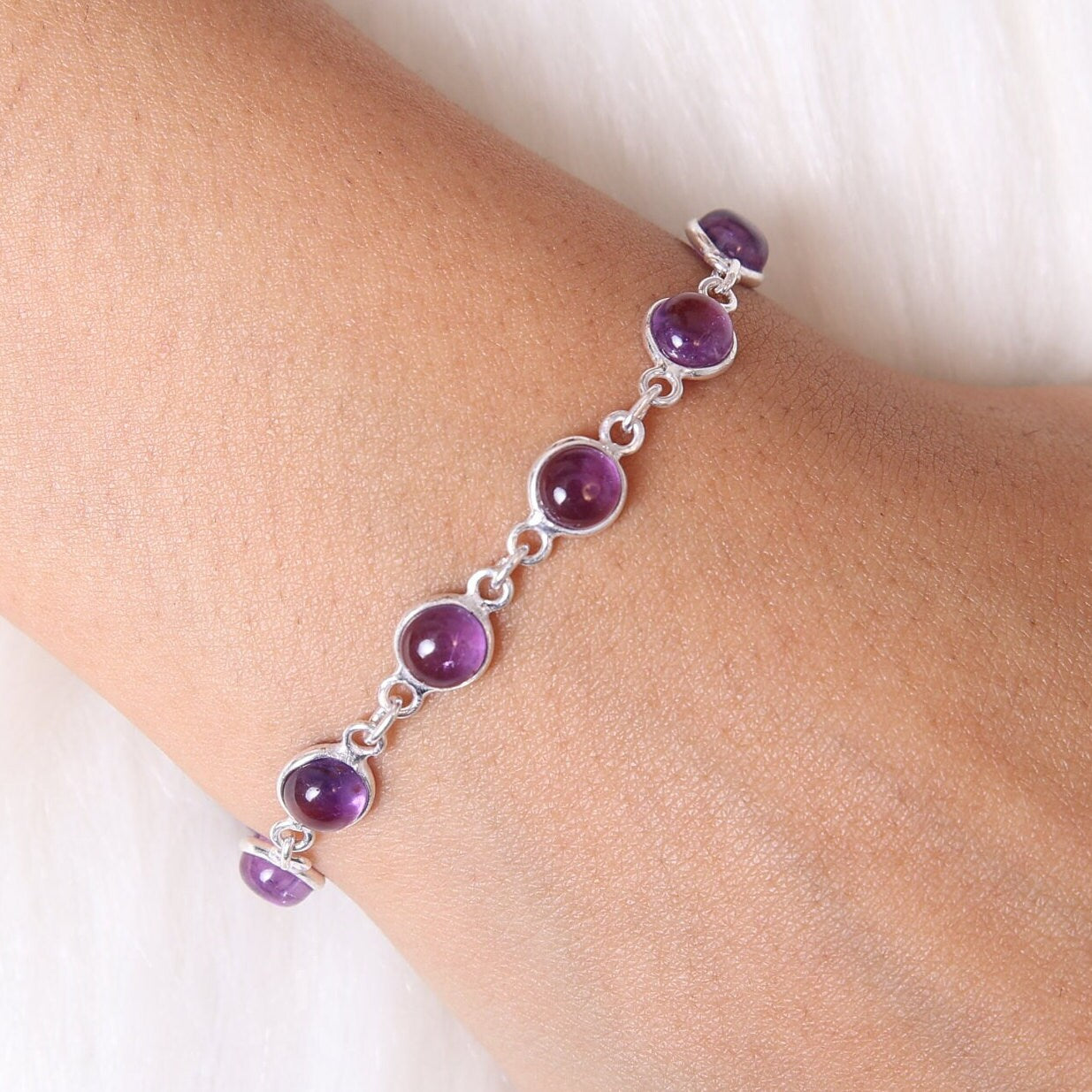 Amethyst Sterling Silver Bracelet