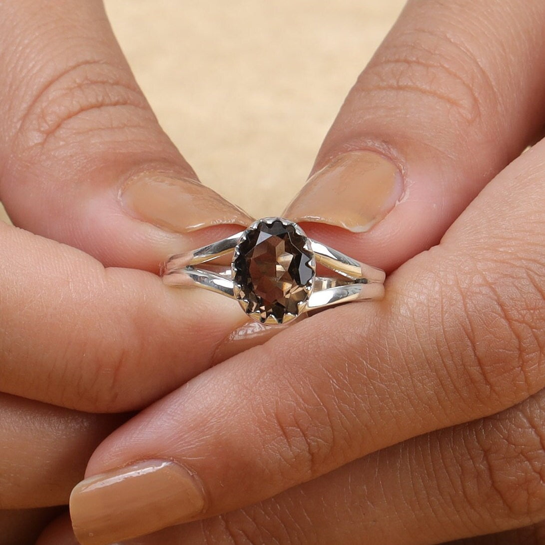 Smoky Topaz Sterling Silver Ring