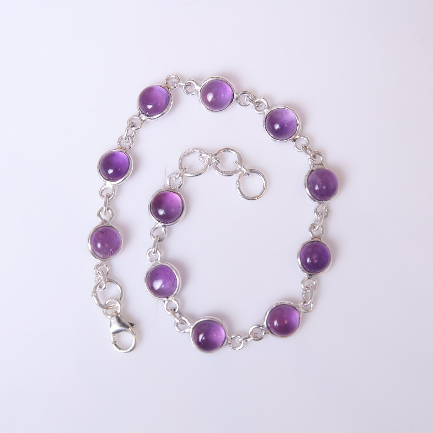 Amethyst Sterling Silver Bracelet