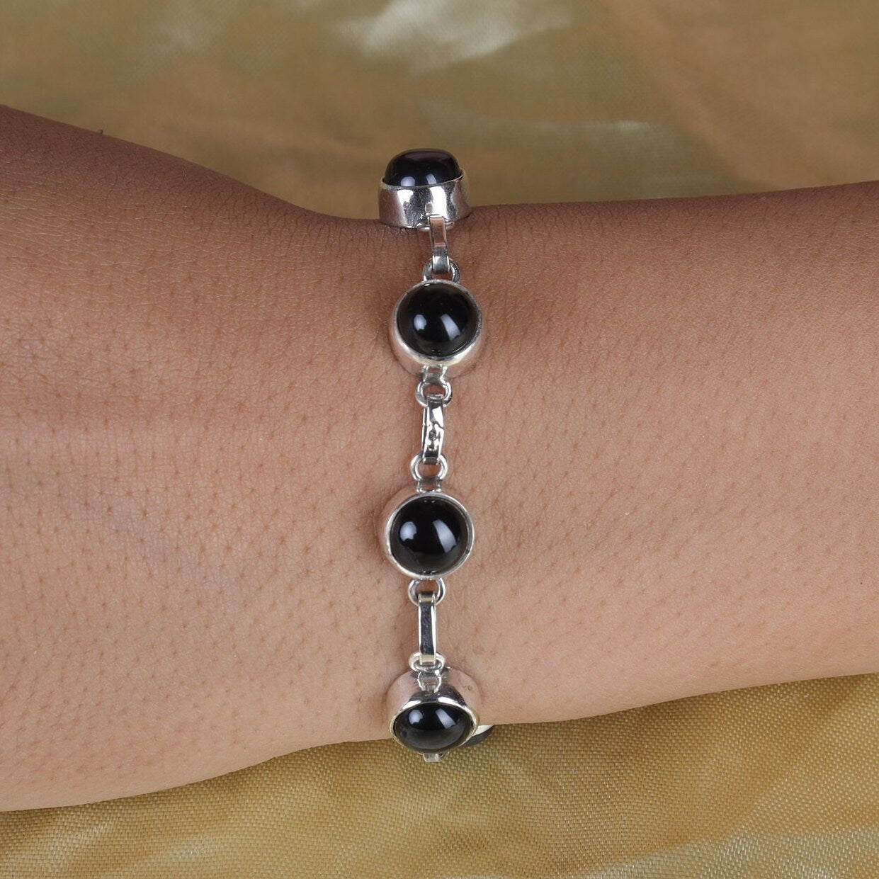 Black Onyx Sterling Silver Bracelet