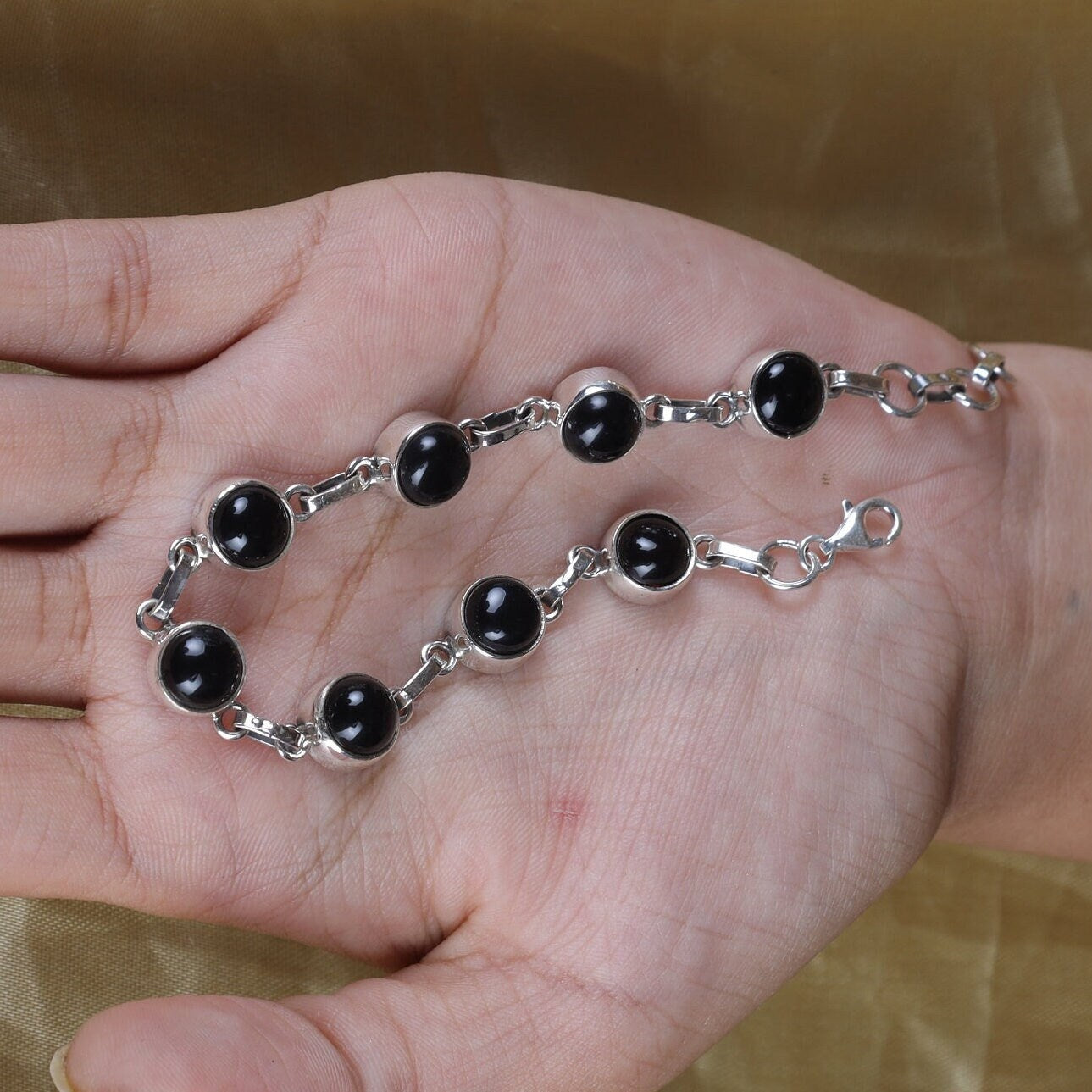 Black Onyx Sterling Silver Bracelet