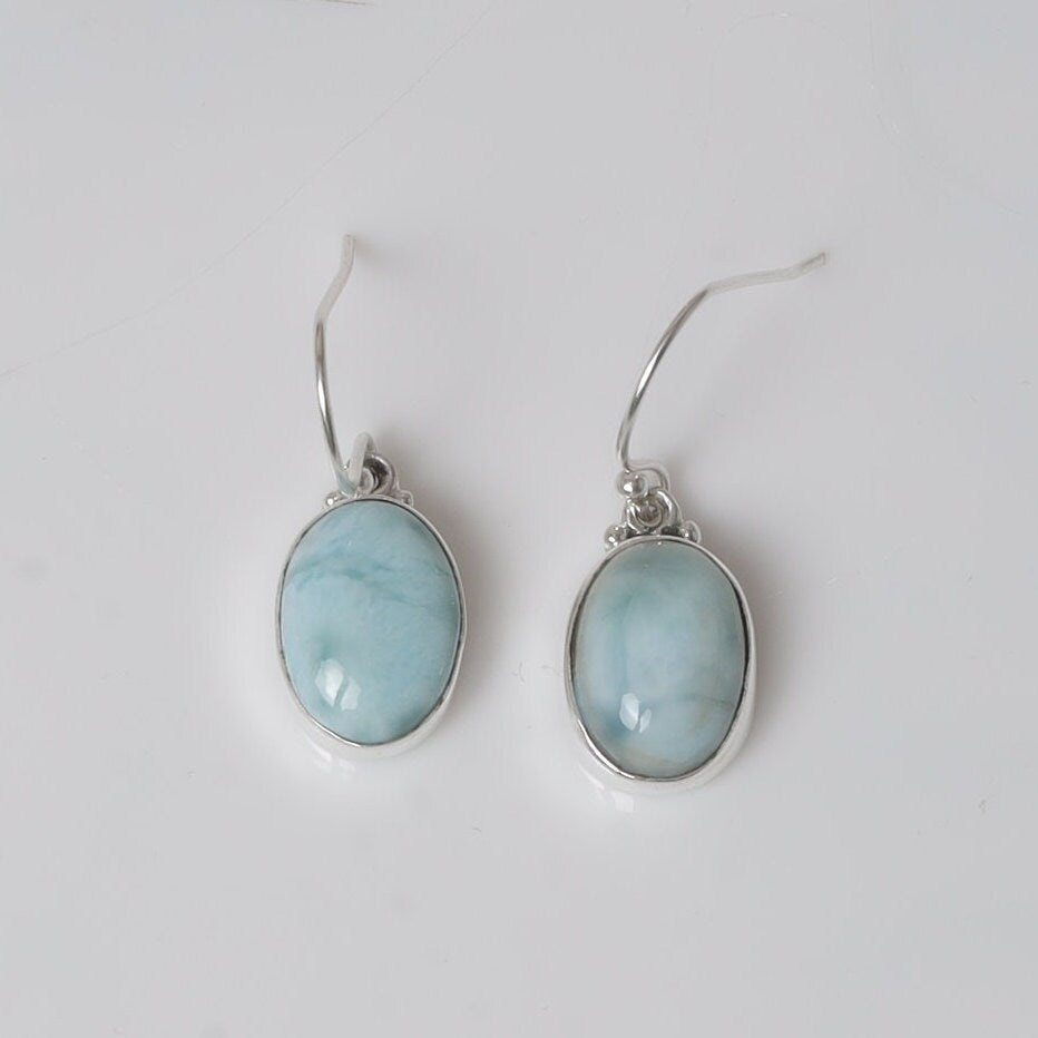 Dominican Larimar Sterling Silver Earrings