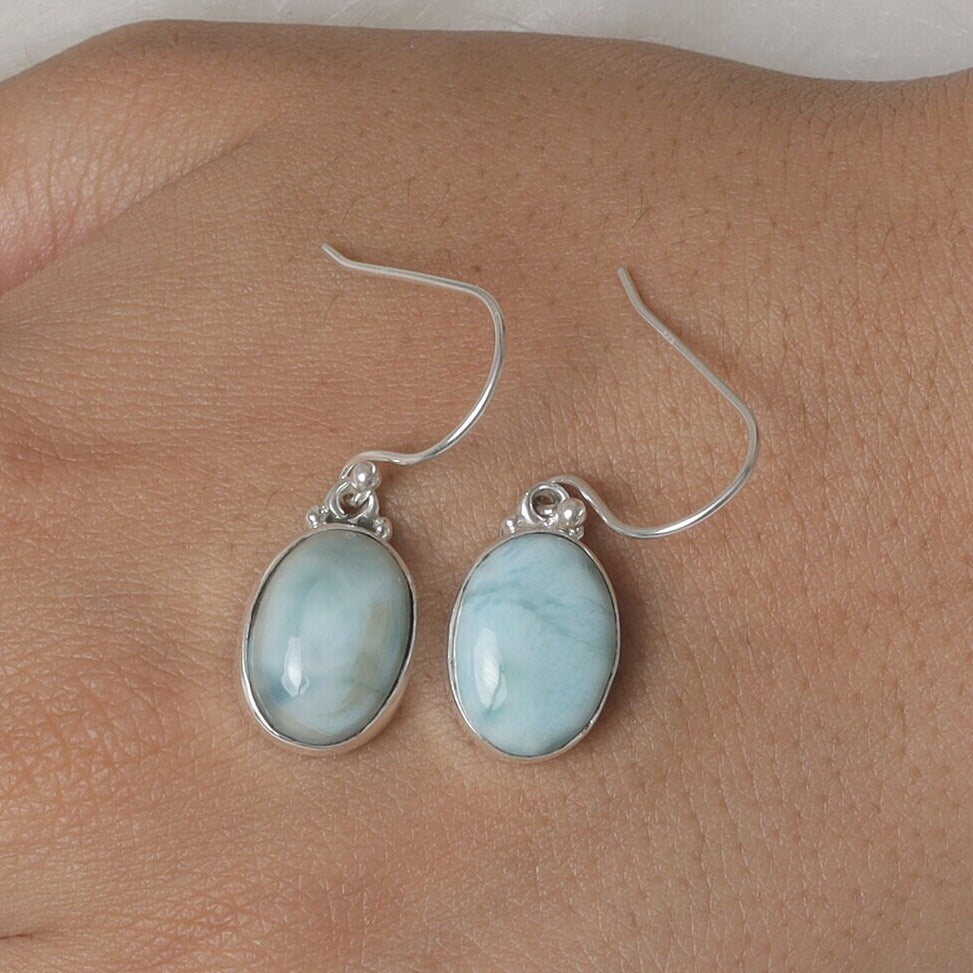 Dominican Larimar Sterling Silver Earrings