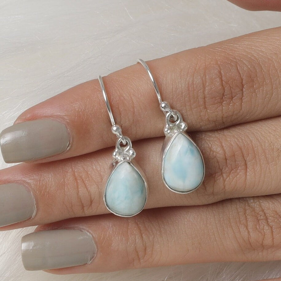 Dominican Larimar Sterling Silver Earrings