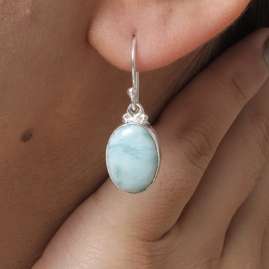 Dominican Larimar Sterling Silver Earrings