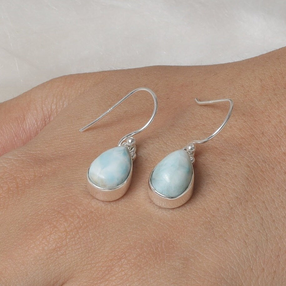 Dominican Larimar Sterling Silver Earrings