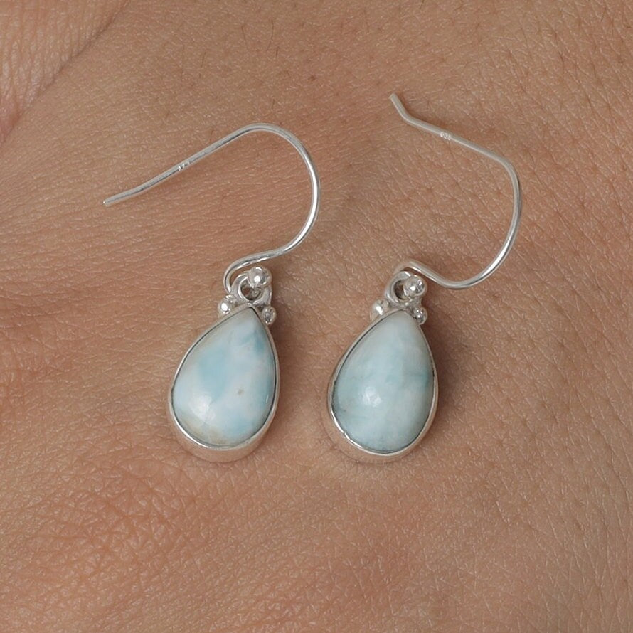 Dominican Larimar Sterling Silver Earrings