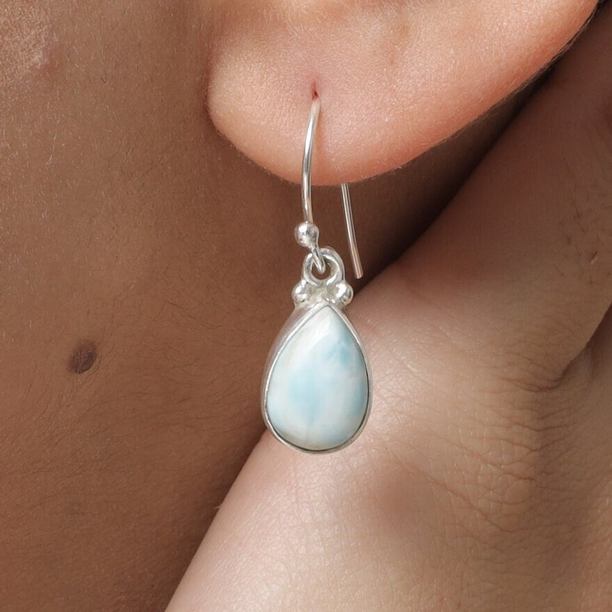 Dominican Larimar Sterling Silver Earrings