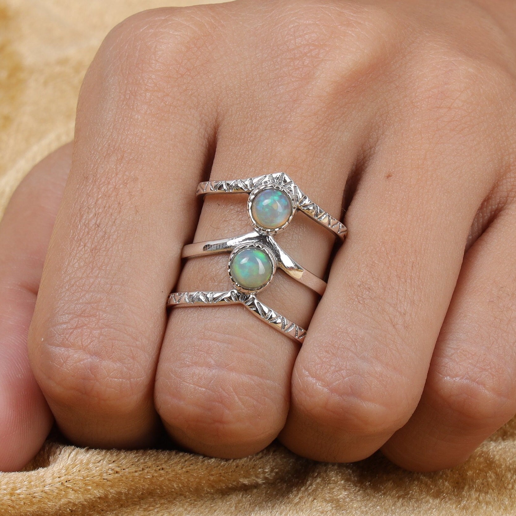 Ethiopian Opal Sterling Silver Ring