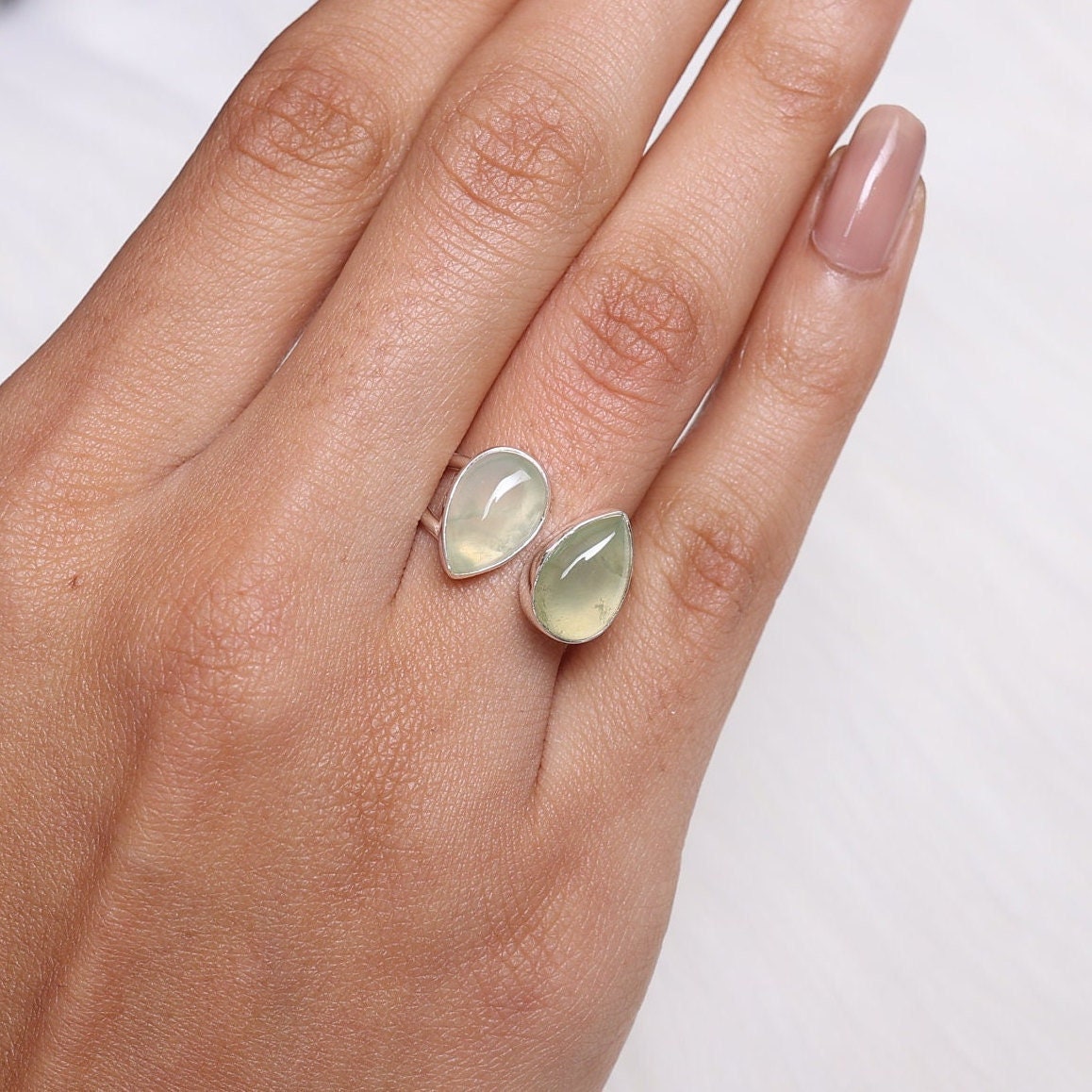 Prehnite Sterling Silver Ring