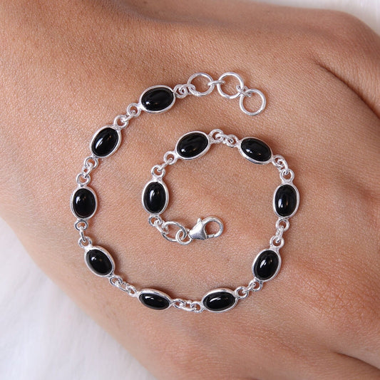 Black Onyx Sterling Silver Bracelet