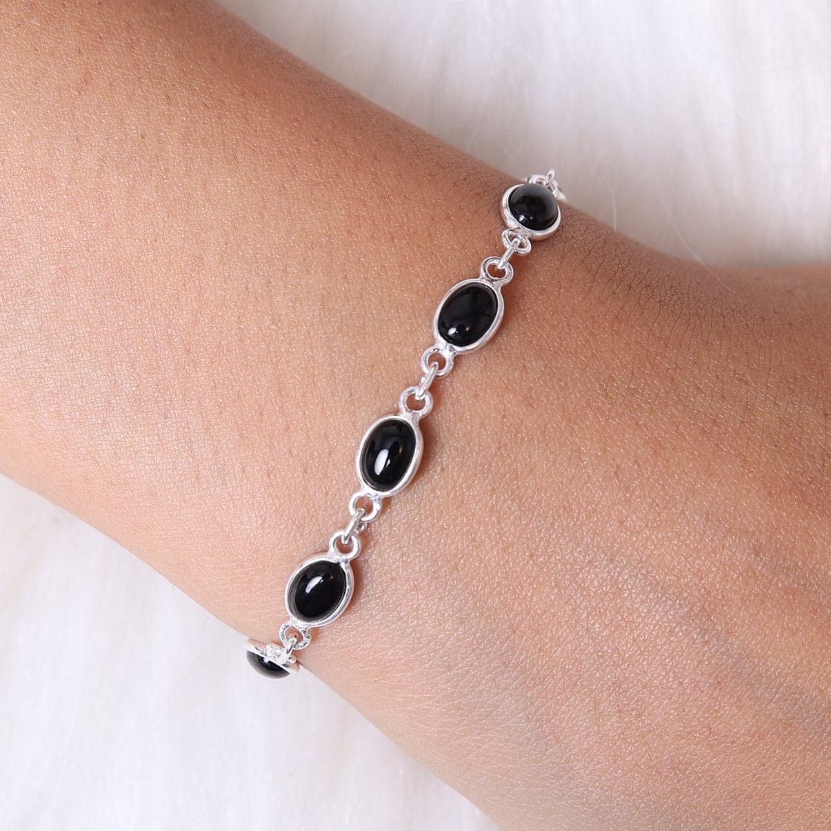 Black Onyx Sterling Silver Bracelet