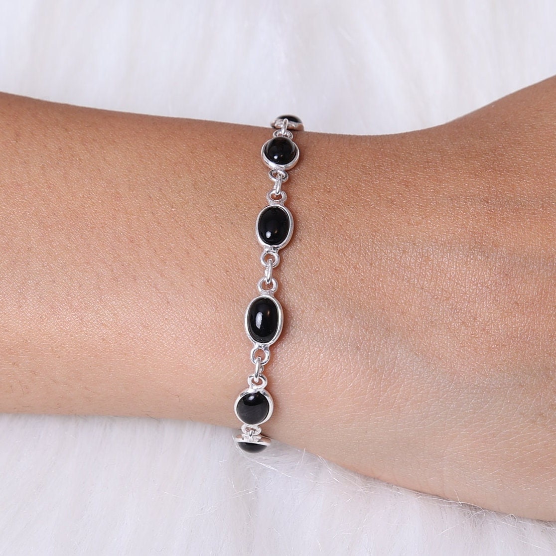 Black Onyx Sterling Silver Bracelet