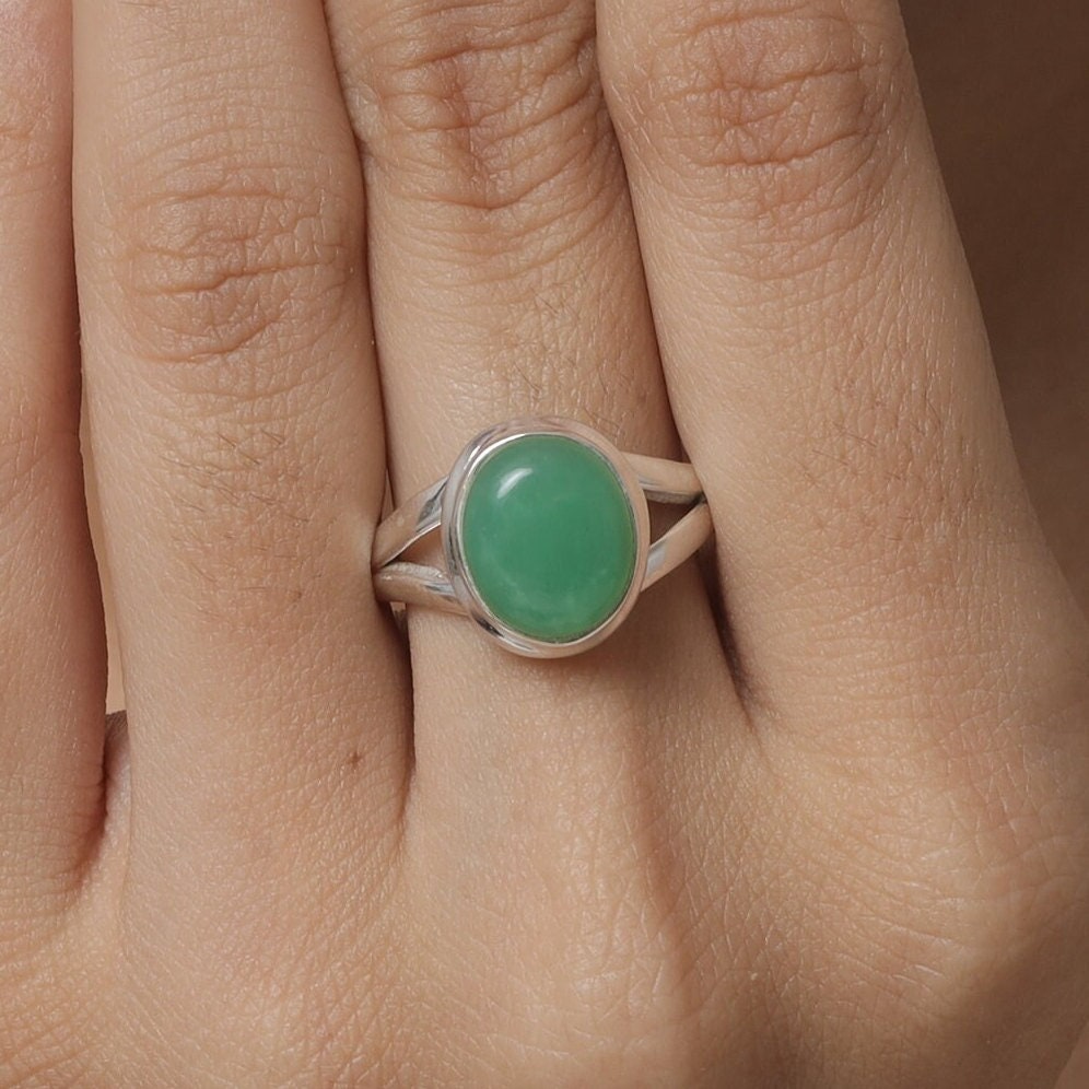 Chrysoprase Sterling Silver Ring