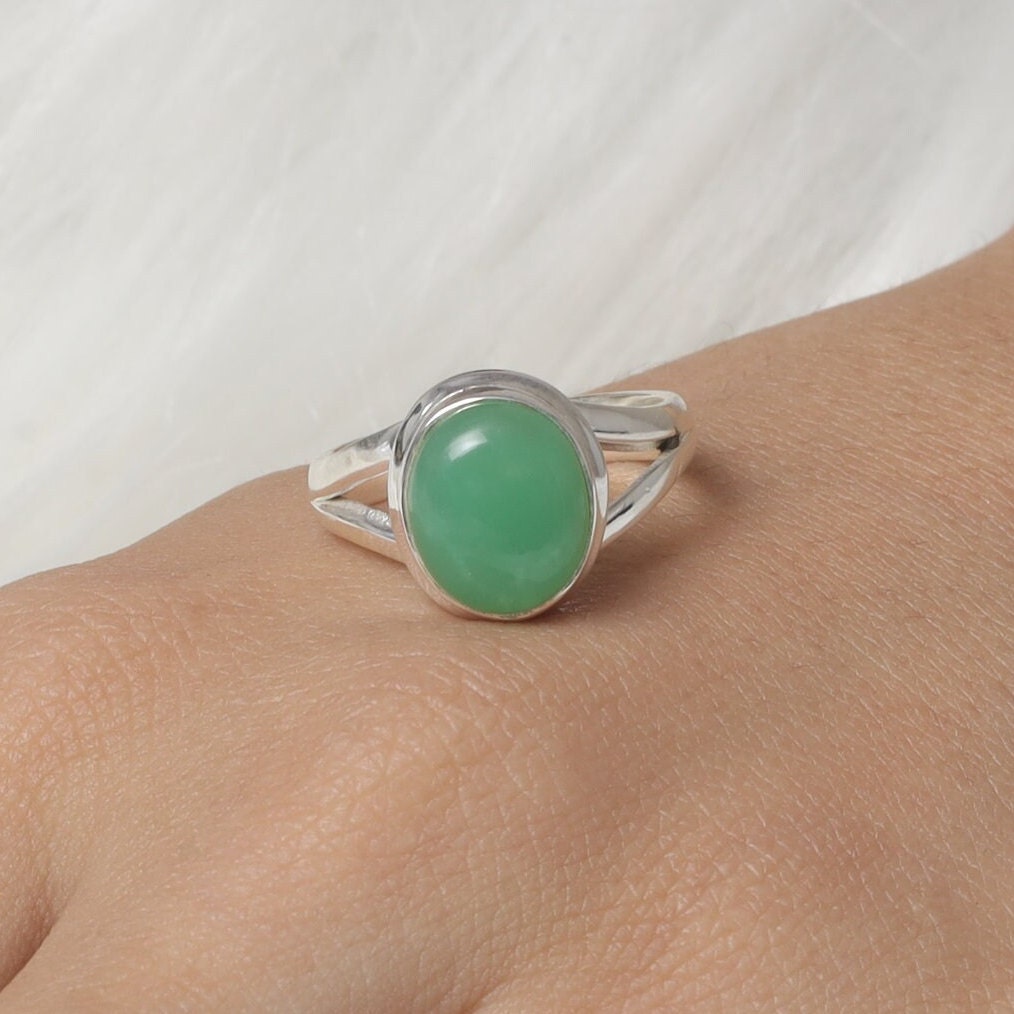 Chrysoprase Sterling Silver Ring