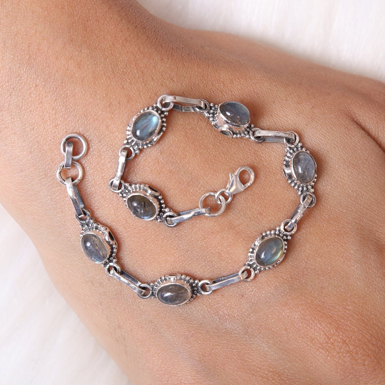 Labradorite Sterling Silver Bracelet