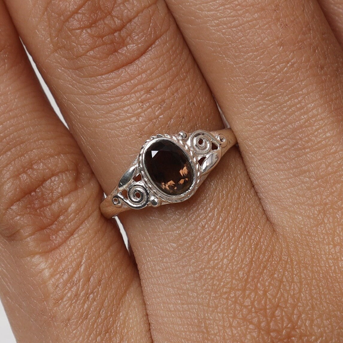 Smoky Topaz Sterling Silver Ring