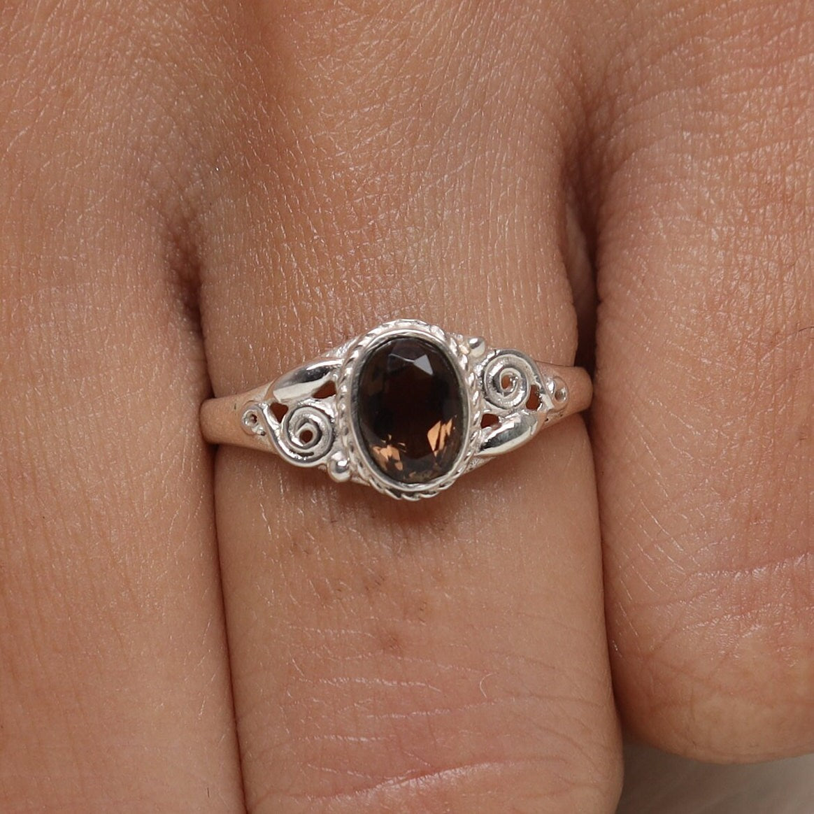 Smoky Topaz Sterling Silver Ring