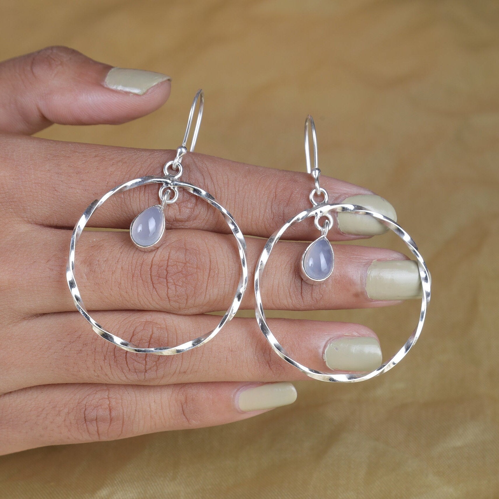 Chalcedony Sterling Silver Earrings