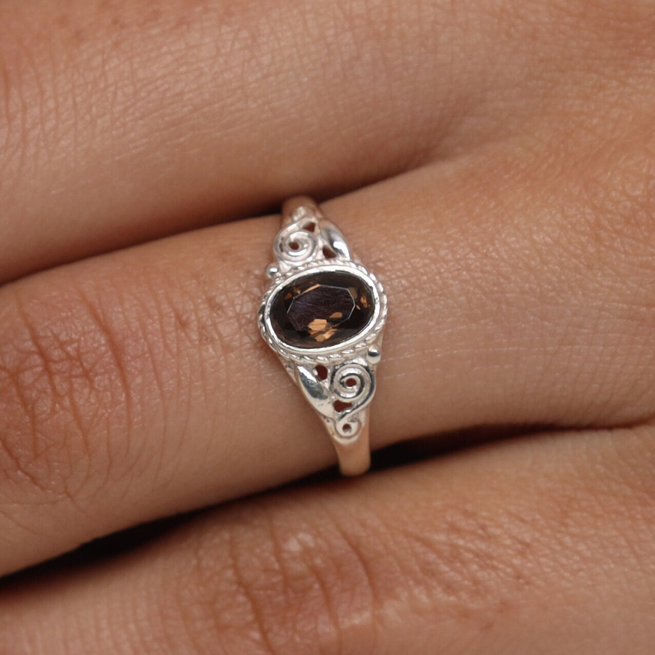 Smoky Topaz Sterling Silver Ring