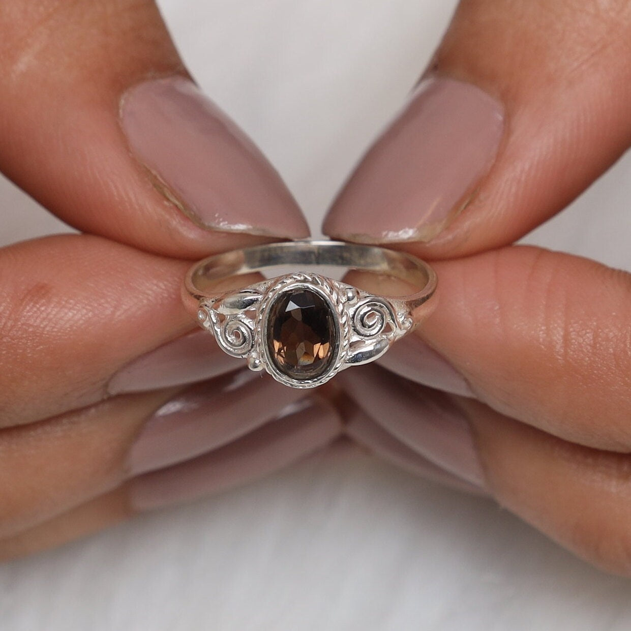 Smoky Topaz Sterling Silver Ring