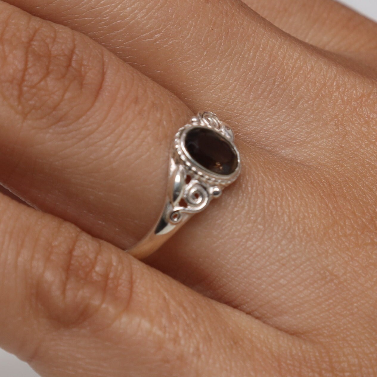 Smoky Topaz Sterling Silver Ring