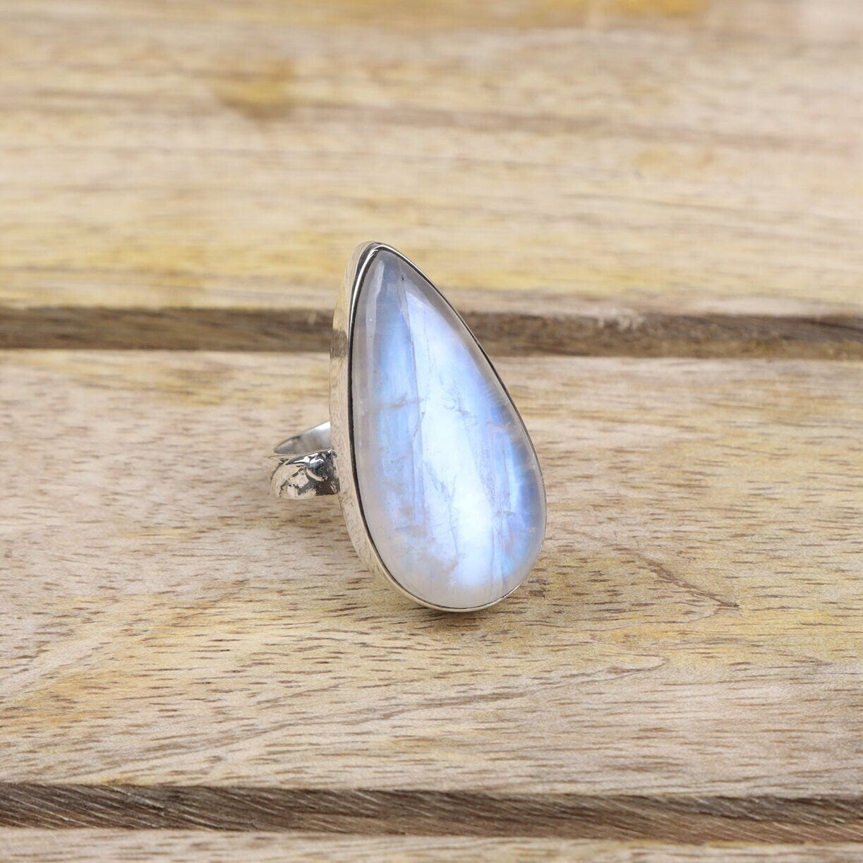 Rainbow Moonstone Sterling Silver Ring