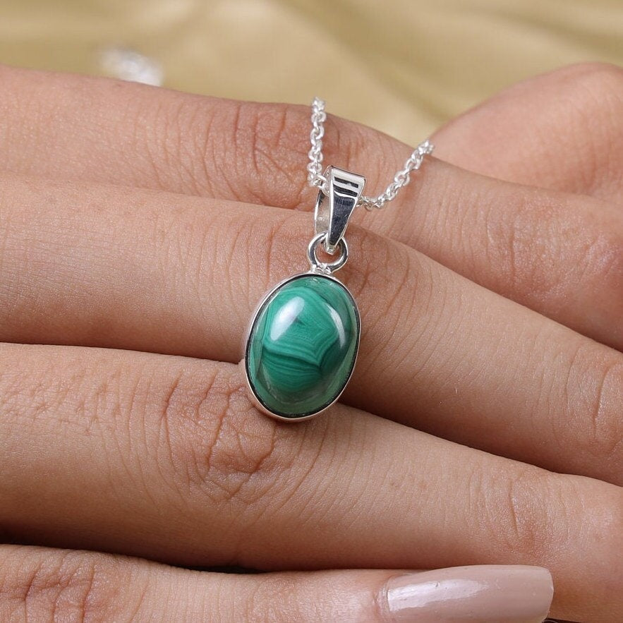 Malachite Sterling Silver Pendant