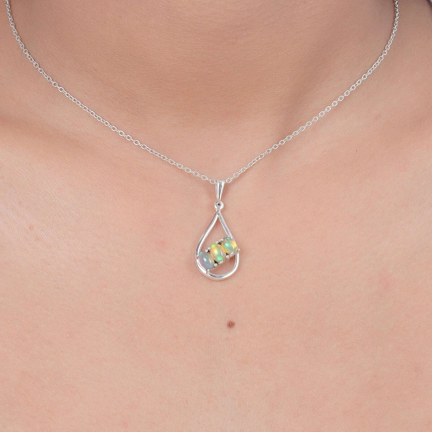 Ethiopian Opal Sterling Silver Pendant