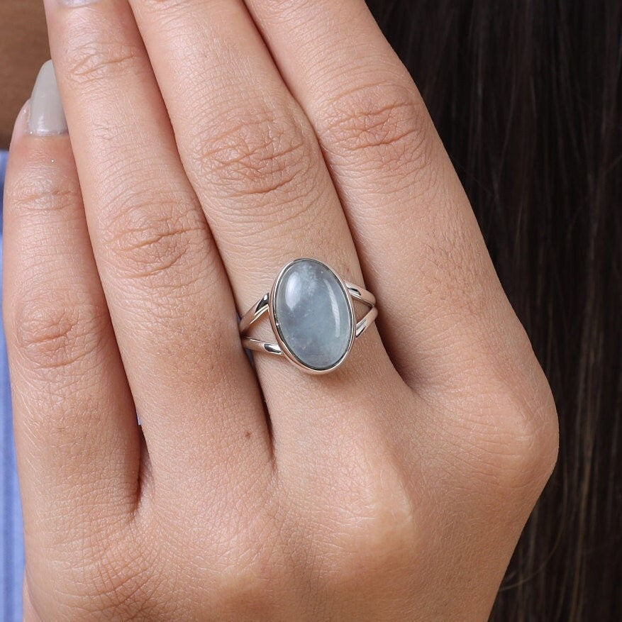 Aquamarine Sterling Silver Ring