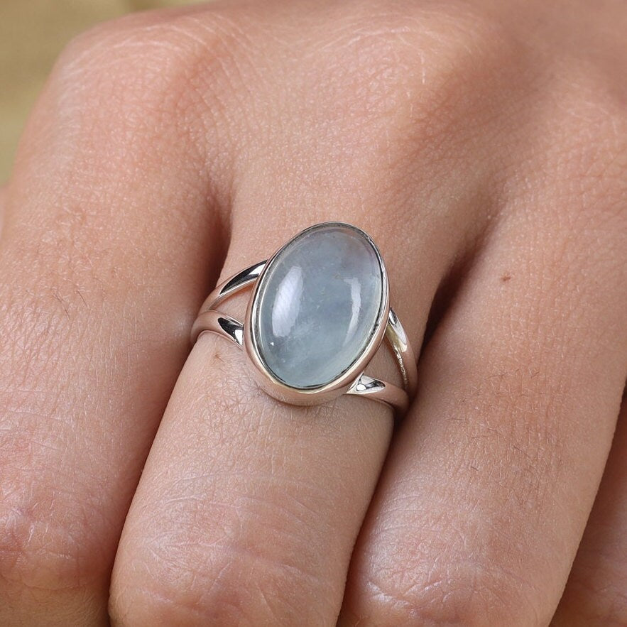 Aquamarine Sterling Silver Ring