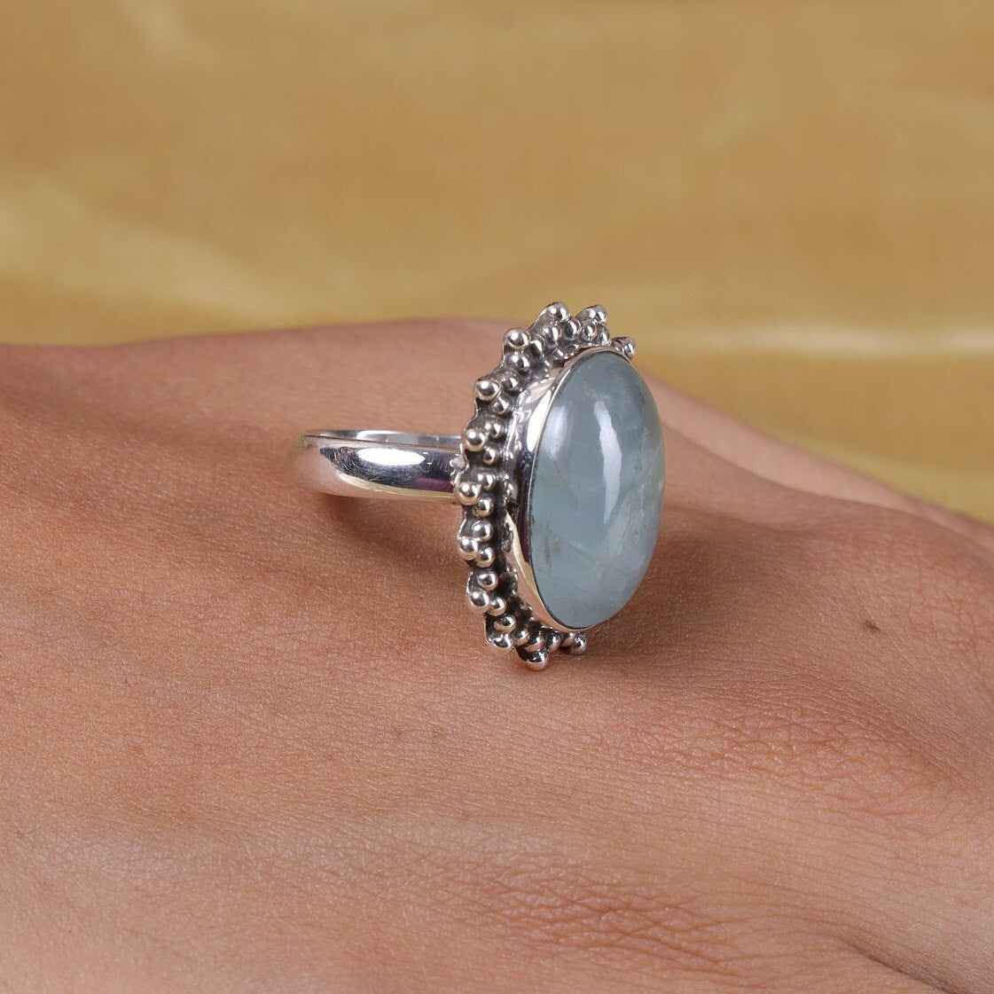 Aquamarine Sterling Silver Ring